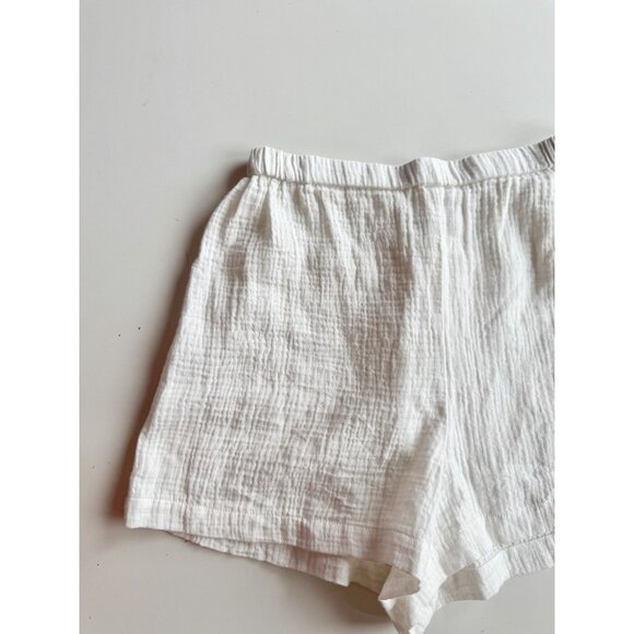 REFORMATION White 100% Cotton Gauze Relaxed Pull On Shorts, Size 2 - Picture 2 of 10